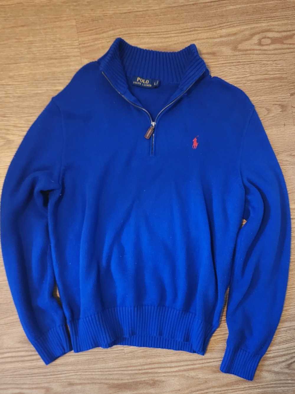 Polo by Ralph Lauren Men's Royal Blue Quarter-Zip Sweater - Picture 1 of 4